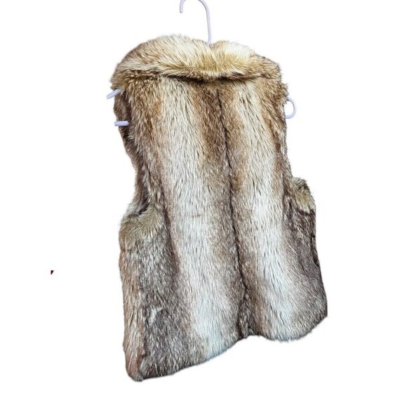 Forever 21 Faux Fur Vest Small Beige & Brown Lined Outerwear, SMALL - Picture 2 of 4